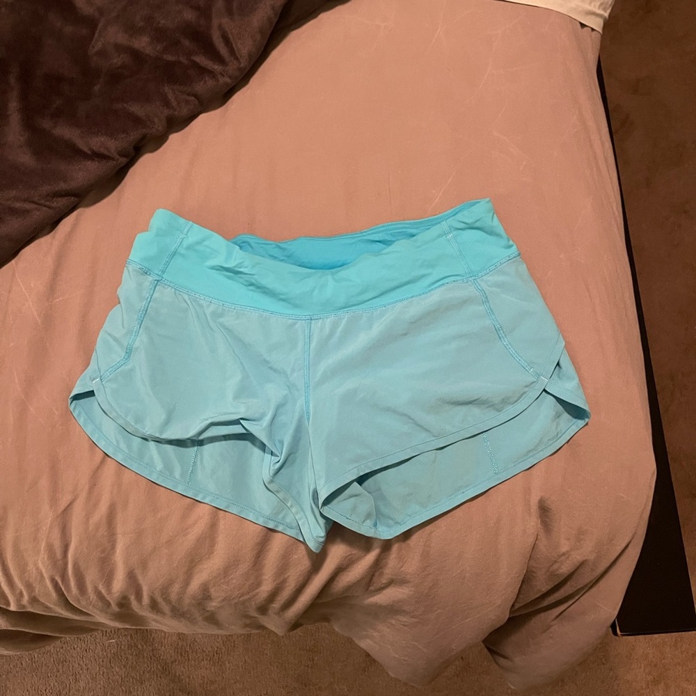 Light blue lulu running shorts size 6
